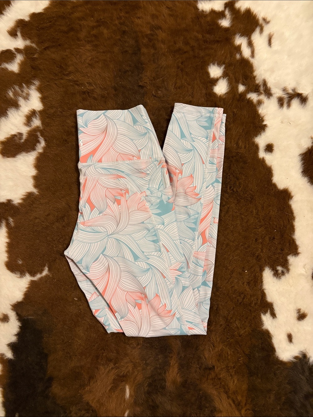 BuffBunny Pink & Light Blue Swirl-Print Leggings